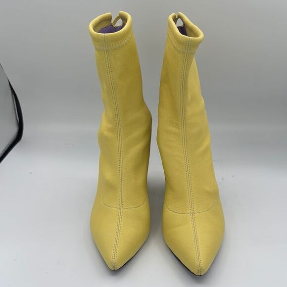 NIB Anine Bing Chloe Leather Ankle Boots Popcorn Yellow Size 37/ US 7 - Picture 3 of 16